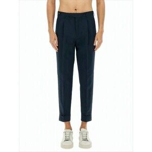 Pt Torino Tailored Blue Straight Pants With Cuffed Hems - NWT